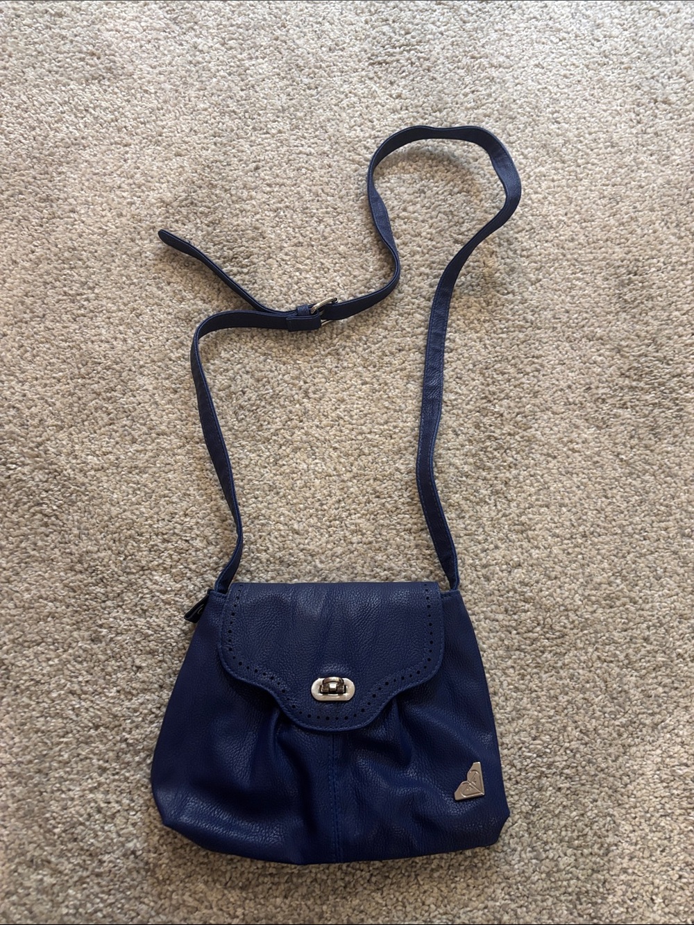 Quiksilver Navy Crossbody Bag with Turn-Lock